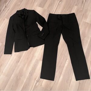 Banana Republic Reegan Pant Suit Jacket Blazer Interview Work Outfit Black